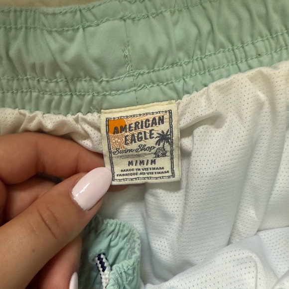 American Eagle Outfitters Blue and White Swim Trunks - Picture 2 of 3